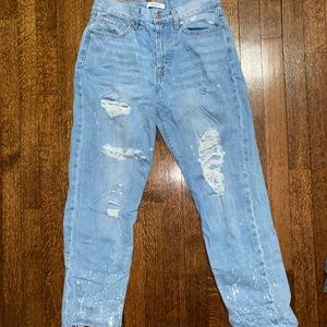 Forever 21 straight leg jeans. Super cute. Bleached and distressed.